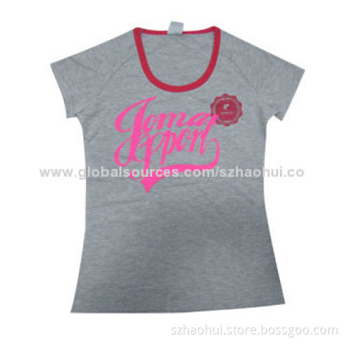 Women's 100% Cotton Fashionable Design T-shirt for Spanish Brand, OEM Orders Welcomed